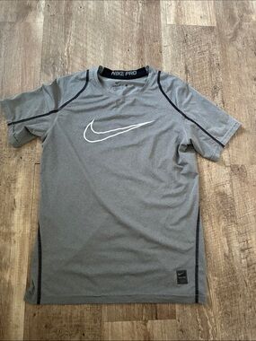 Nike Pro Youth Dri-FIT Gray Short Sleeve Training Shirt